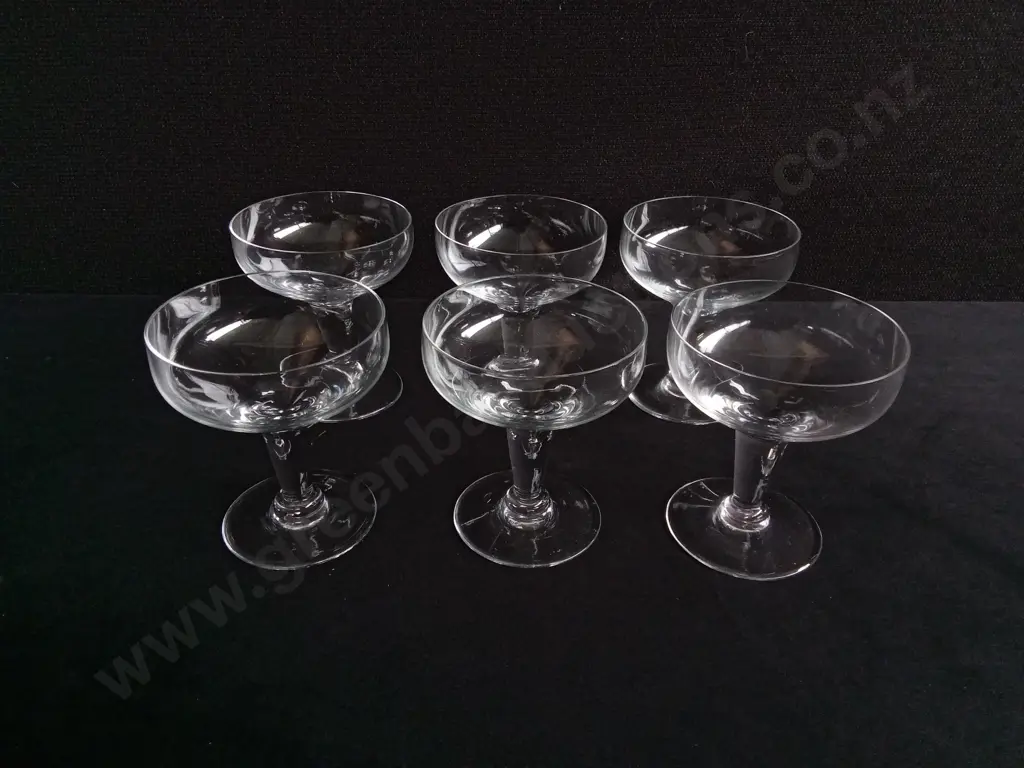 SET OF 6 CHAMPAGNE COUPES GLASSES Image 1++