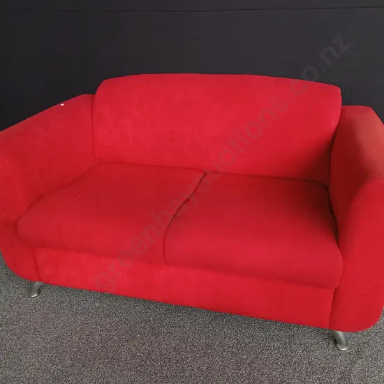 RED TWO SEATER COUCH
