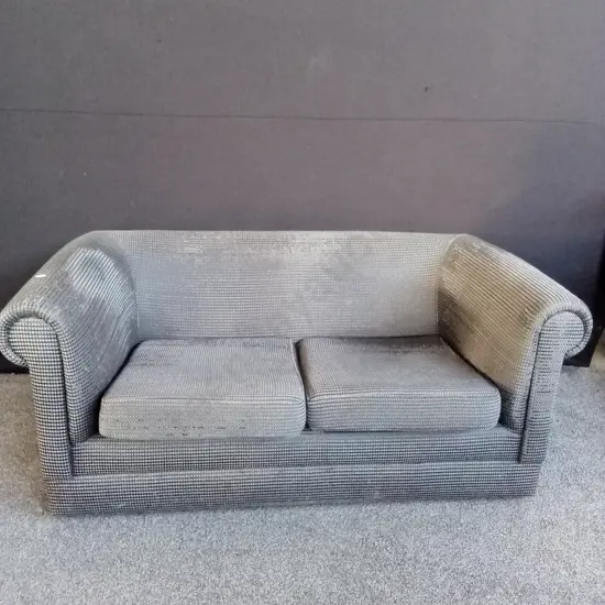 2 SEATER GREY FABRIC COUCH
