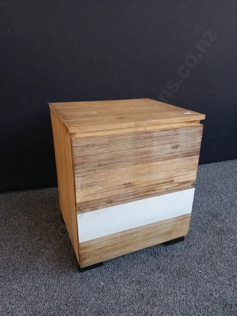 WOODEN SIDE TABLE WITH 2 DRAWERS H56CM L46CM D40CM Image 1++