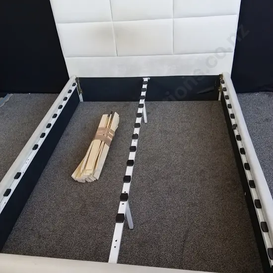 CREAM COLOURED QUEEN SLAT BED BASE