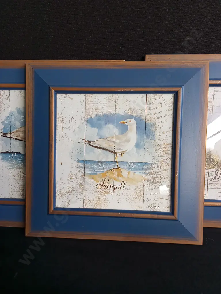 TRIO OF FRAMED PASCAL CESSOU BIRD PRINTS Image 1++