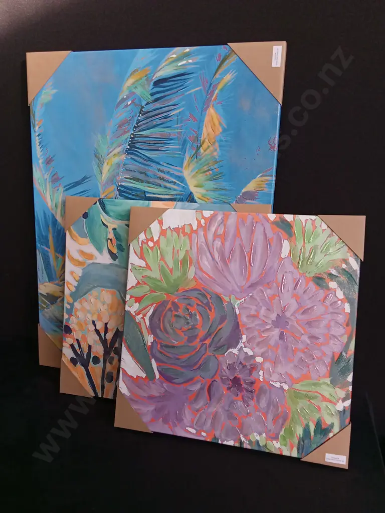 3 PIECES TEXTURED CANVAS ARTWORKS Image 1++