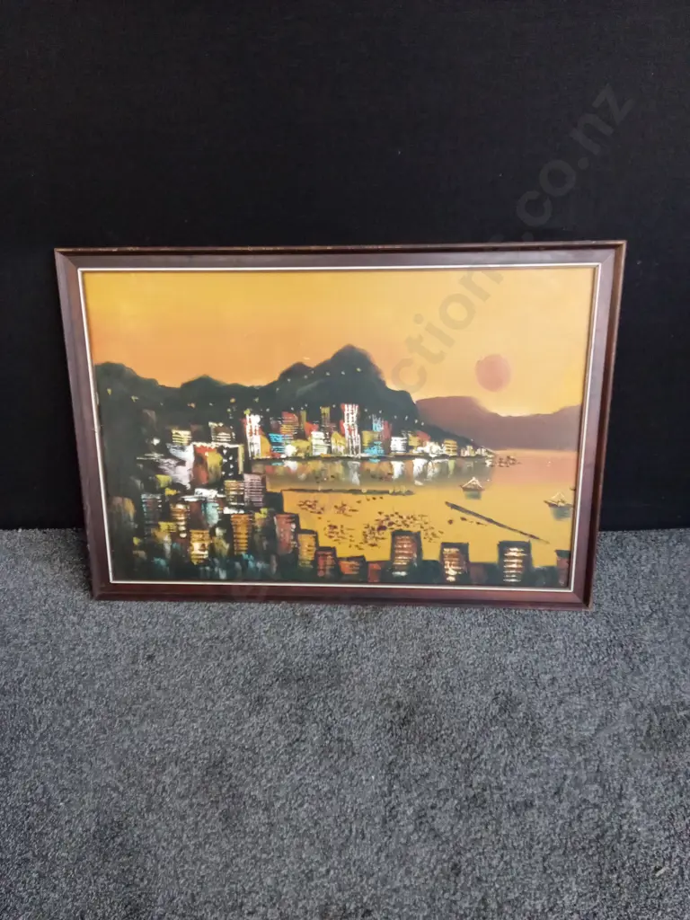 FRAMED CITY LANDSCAPE OIL PAINTING Image 1++