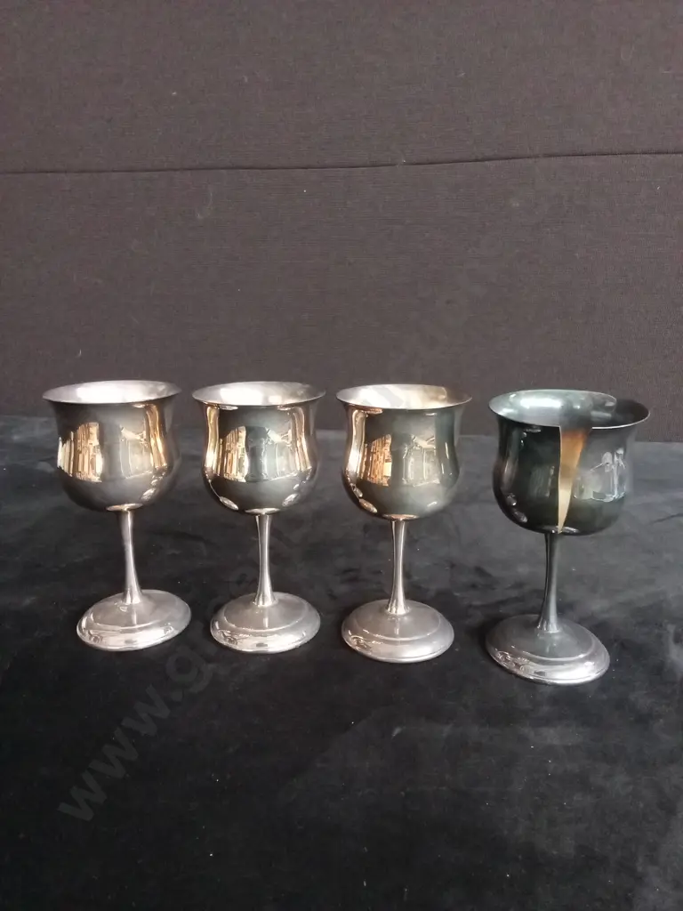 4 PRESTIGE SILVERWARE GOBLETS 1 DAMAGED Image 1++