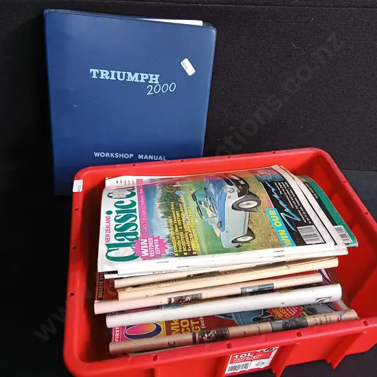 MIX OF CLASSIC CAR MAGAZINES AND WORKSHOP MANUAL
