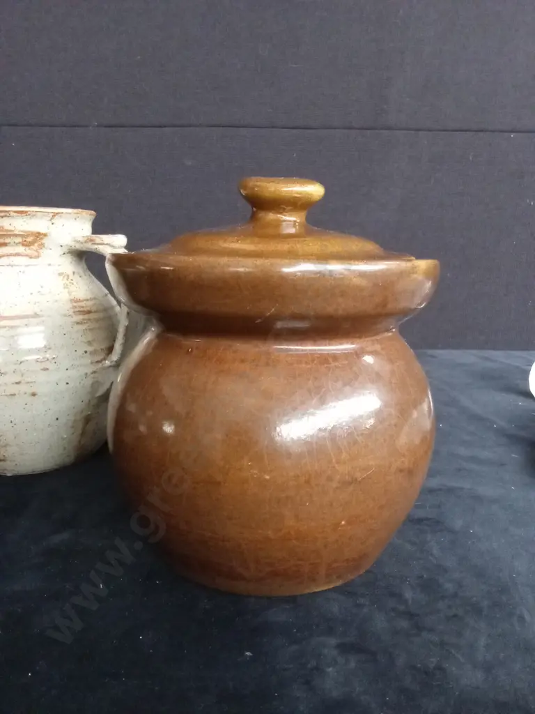 3 HANDCRAFTED AND GLAZED POTTERY ITEMS Image 1++