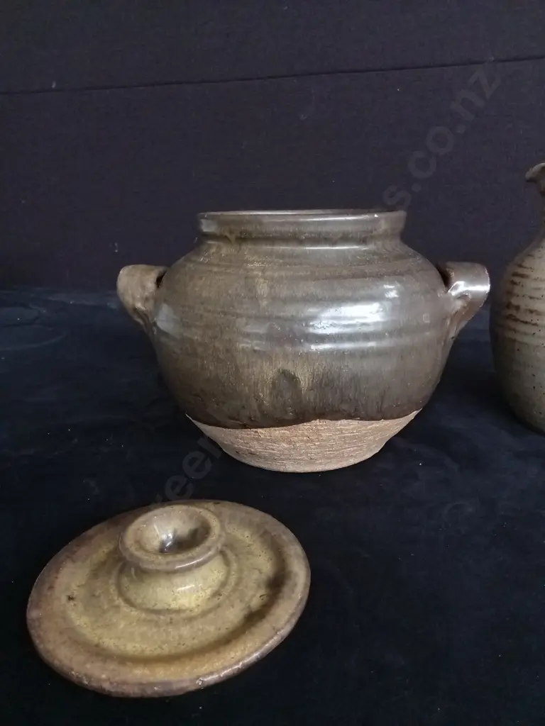 3 HANDCRAFTED AND GLAZED POTTERY ITEMS Image 1++
