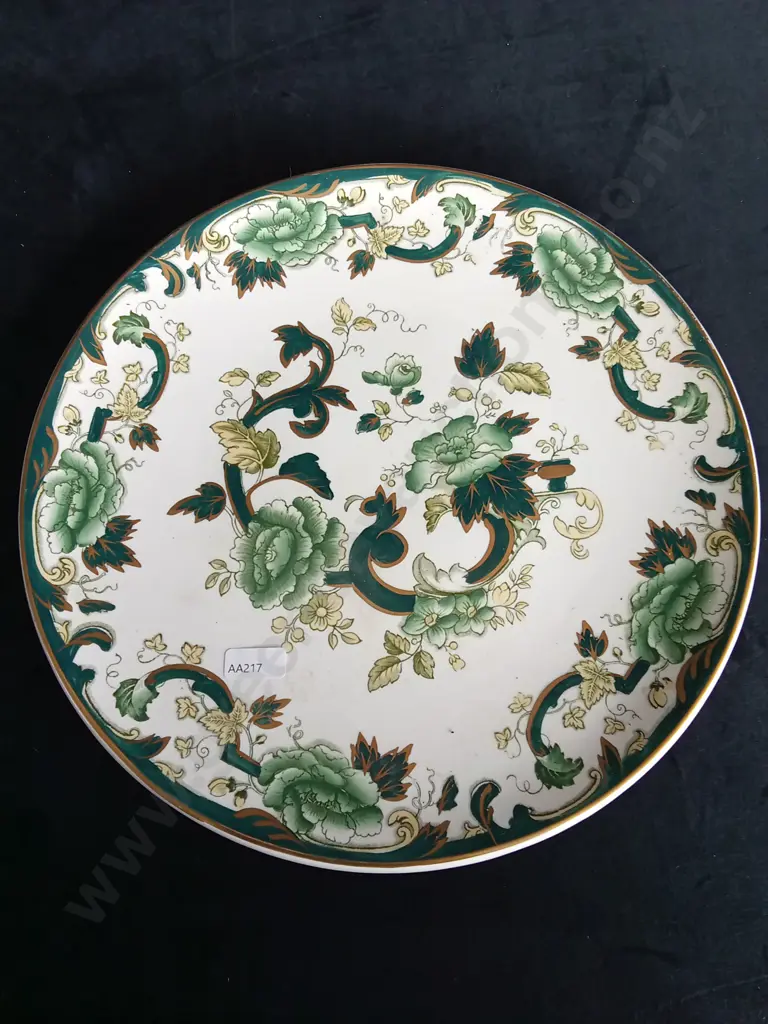 VINTAGE MASON'S CHARTREUSE DINNER PLATE Image 1++