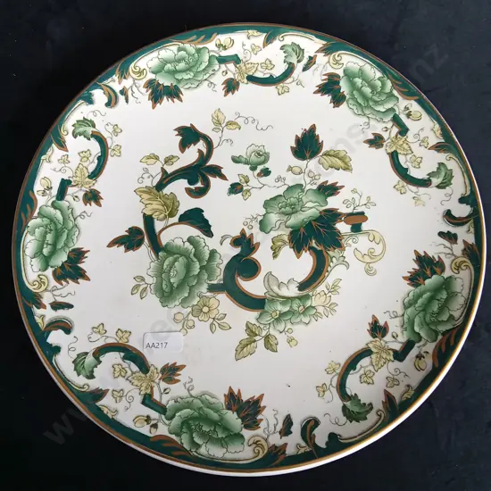 VINTAGE MASON'S CHARTREUSE DINNER PLATE