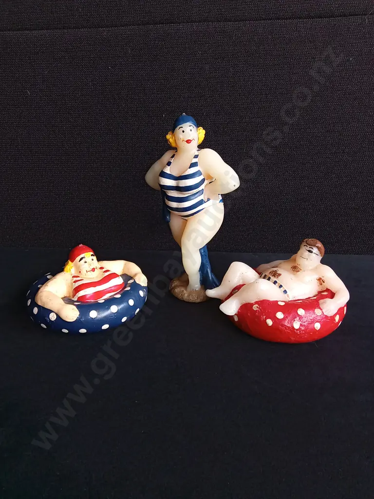 VINTAGE LOT OF 3 BOSTON WAREHOUSE NOVELTY WAX CANDLES "BATHING BEAUTIES" Image 1++