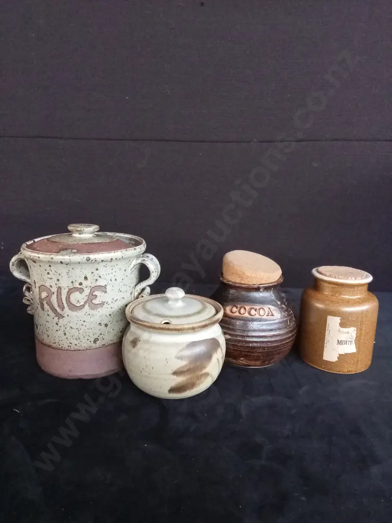 4 POTTERY JARS Image 1++