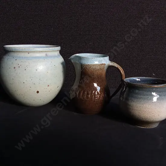 3 PIECES VINTAGE STUDIO POTTERY CERAMICS