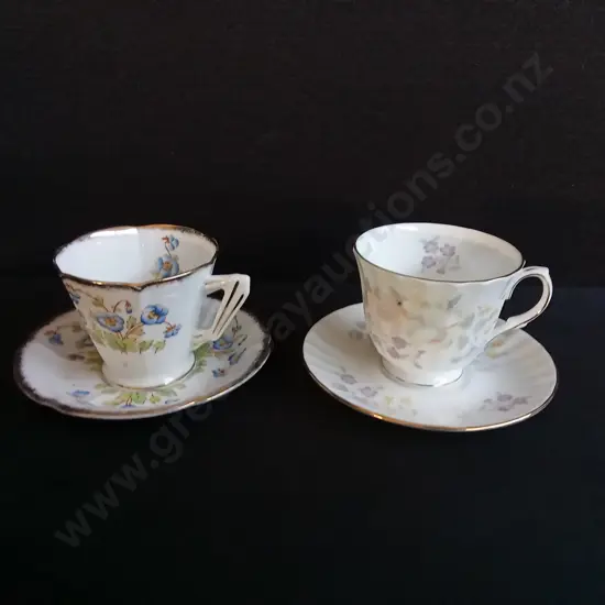 2 VINTAGE TEA CUP AND SAUCER SETS