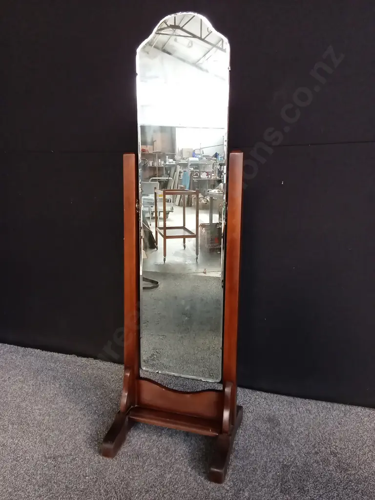 ANTIQUE CHEVAL MIRROR H142CM W41CM Image 1++