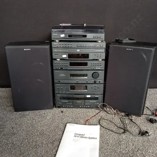 COMPACT HI-FI STEREO SYSTEM WITH SPEAKERS WORKING