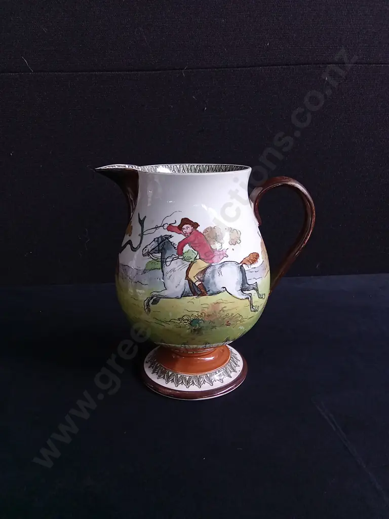 VINTAGE ROYAL DOULTON HUNTING SCENE JUG APPROX 19CM HIGH Image 1++