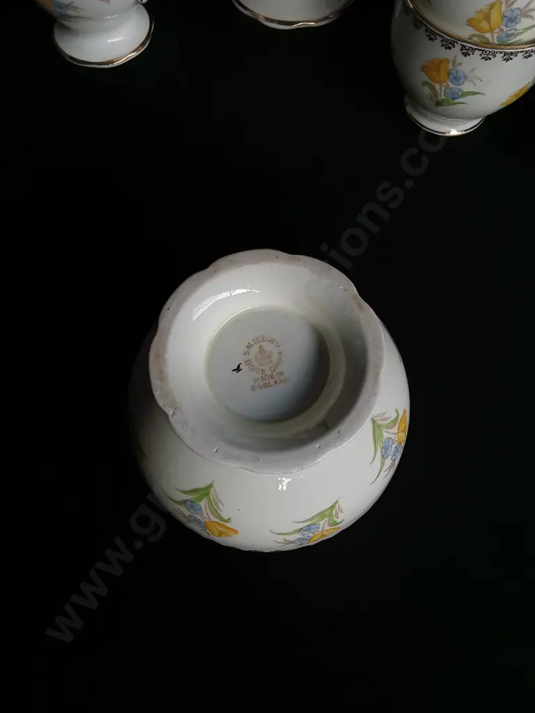 VINTAGE 15 PIECE SALISBURY BONE CHINA TEA AND COFFEE SET Image 1++