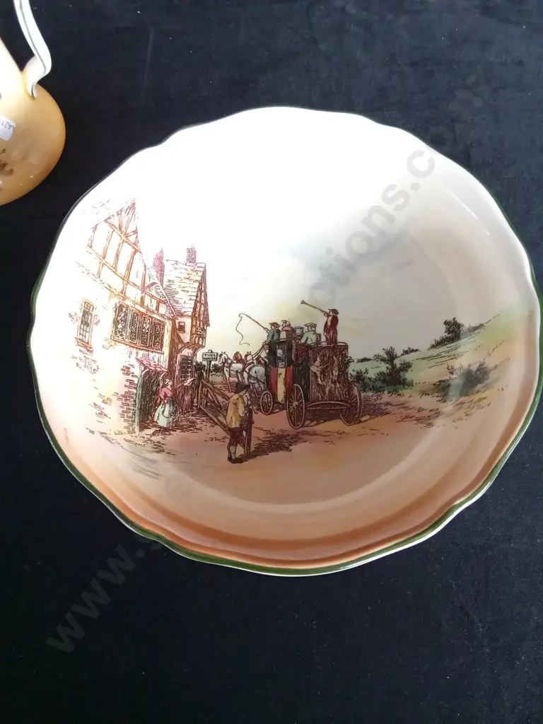 6 PIECES VINTAGE RISK DOULTON "COACHING DAYS" DINNERWARE Image 1++