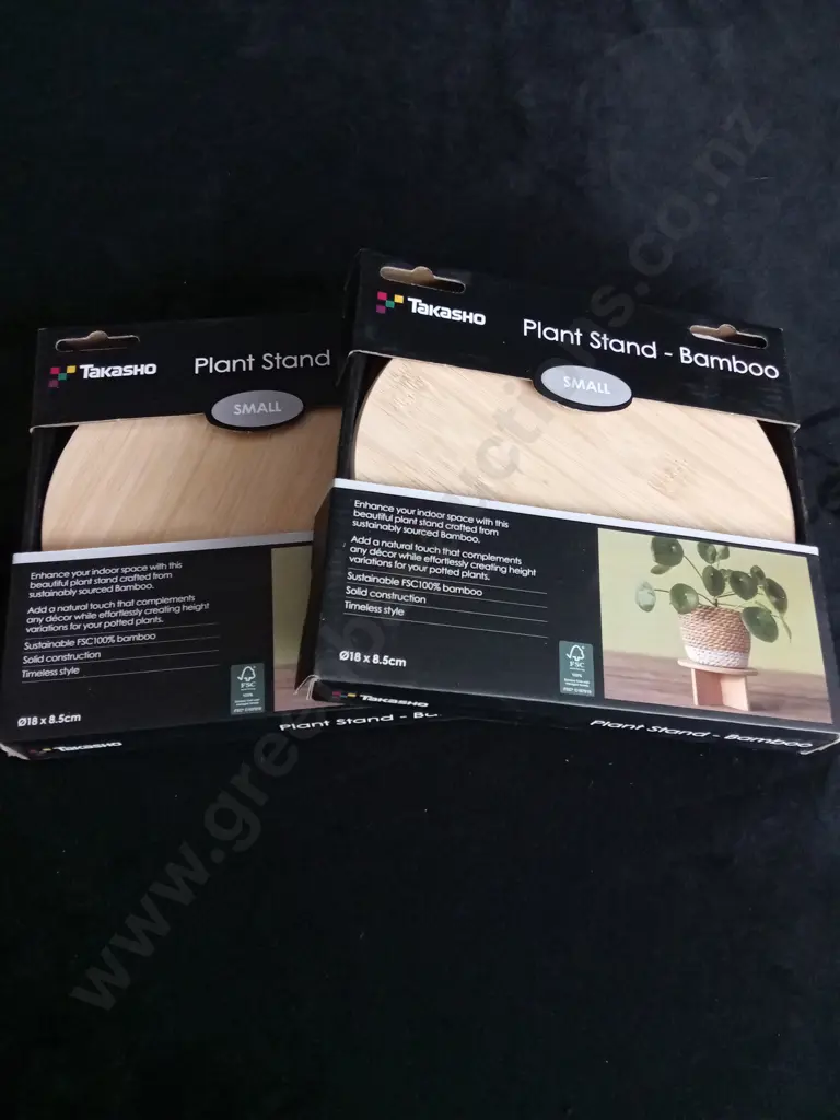 2 BAMBOO TAKASHO PLANT STANDS Image 1++