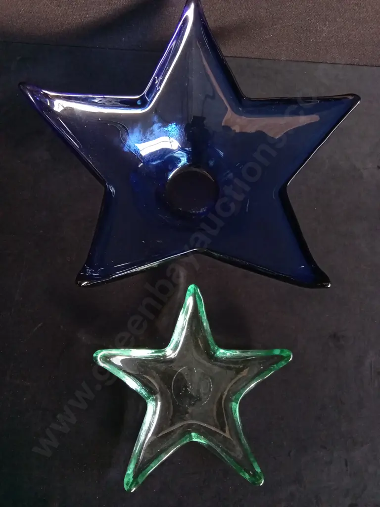VINTAGE COBALT BLUE MADE IN SPAIN BOWL, AND STARFISH TRINKET DISH Image 1++