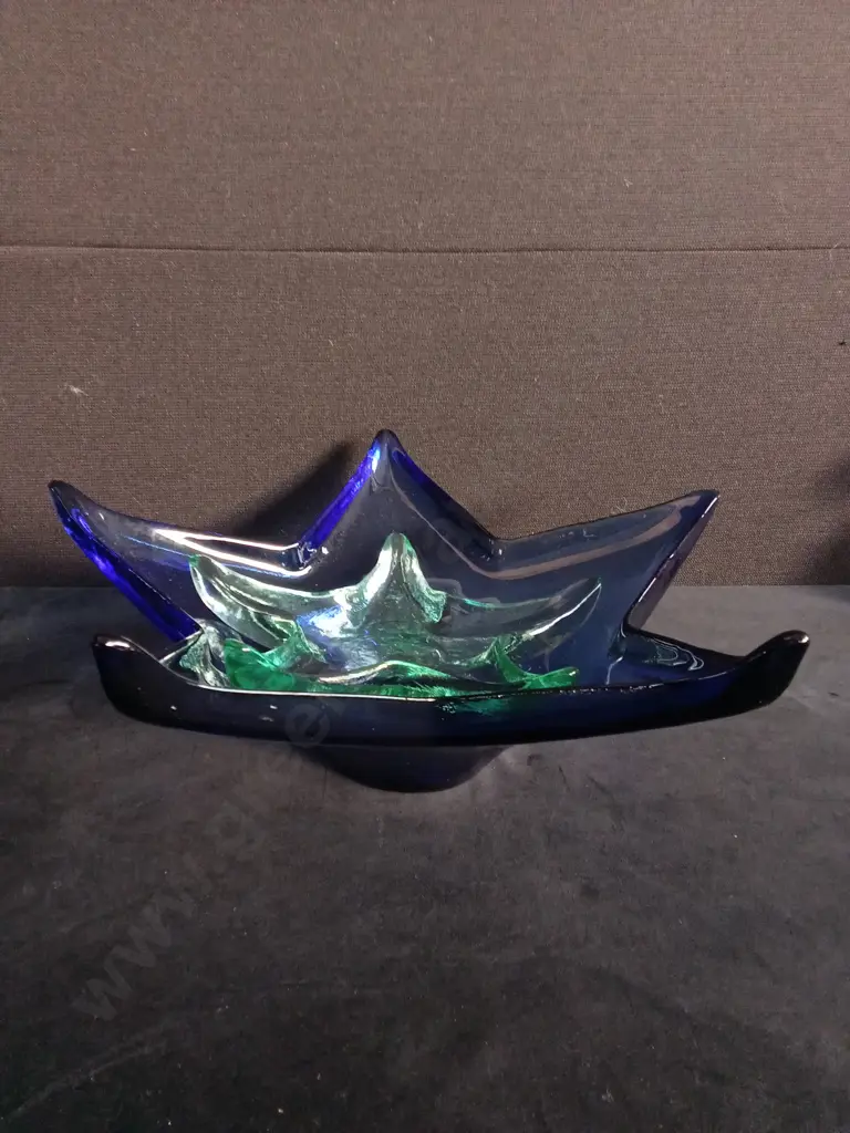 VINTAGE COBALT BLUE MADE IN SPAIN BOWL, AND STARFISH TRINKET DISH Image 1++