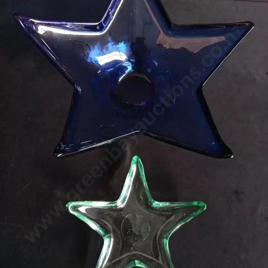 VINTAGE COBALT BLUE MADE IN SPAIN BOWL, AND STARFISH TRINKET DISH