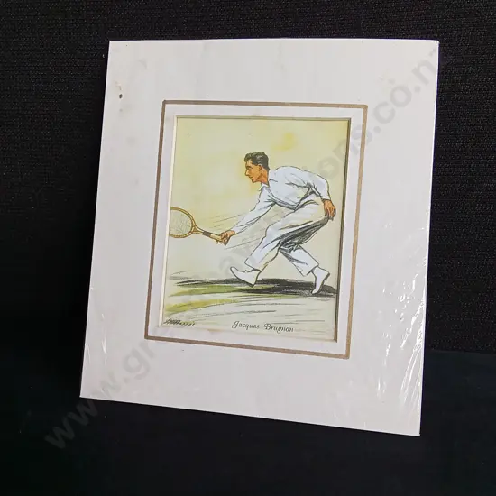 VINTAGE ART DECO TENNIS PRINT, JAQUES BRUGNONN, PACKAGED