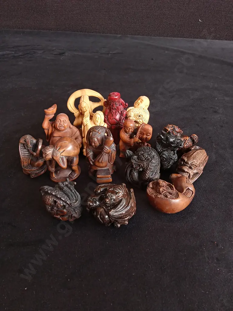 16 CHINESE CARVED STATUTES Image 1++