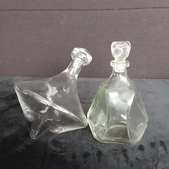 2 GLASS DECANTERS