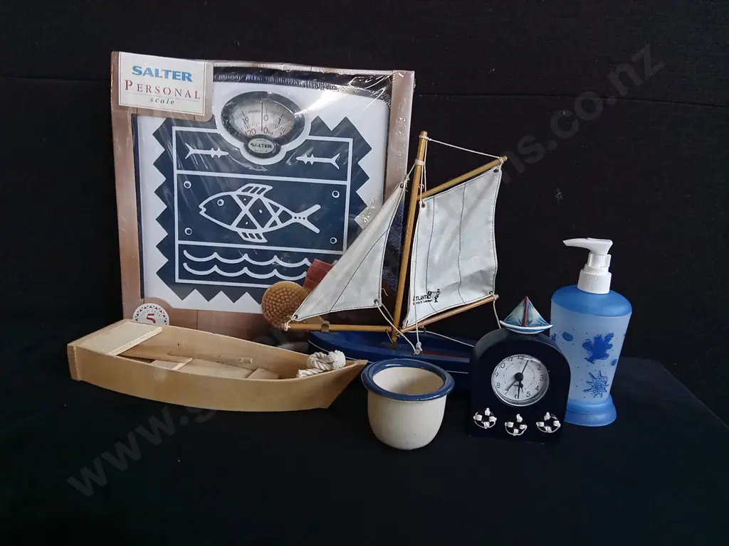 COLLECTION OF NAUTICAL DECOR, INCLUDING BRAND NEW SCALE Image 1++