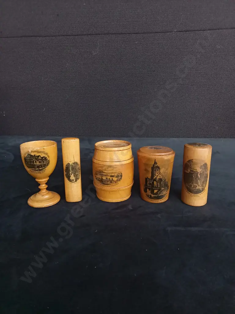 5 VINTAGE MAUCHLINE WARE WHEN SOUVINERS Image 1++