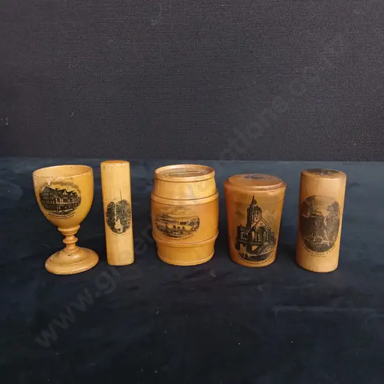 5 VINTAGE MAUCHLINE WARE WHEN SOUVINERS