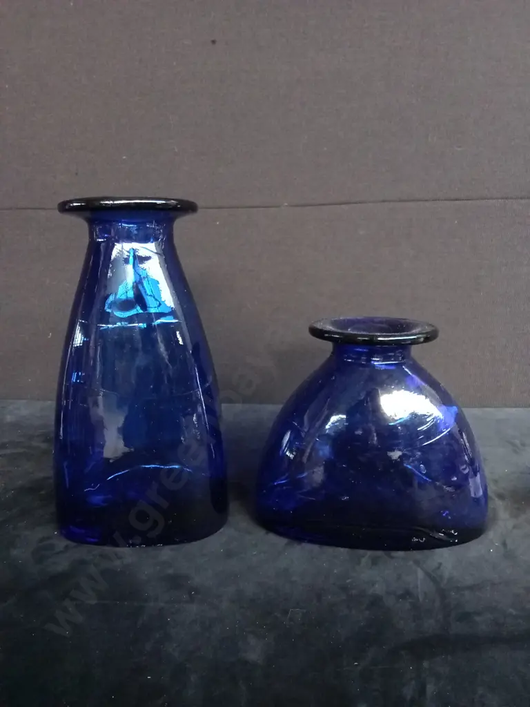 2 COBALT BLUE VASES Image 1++