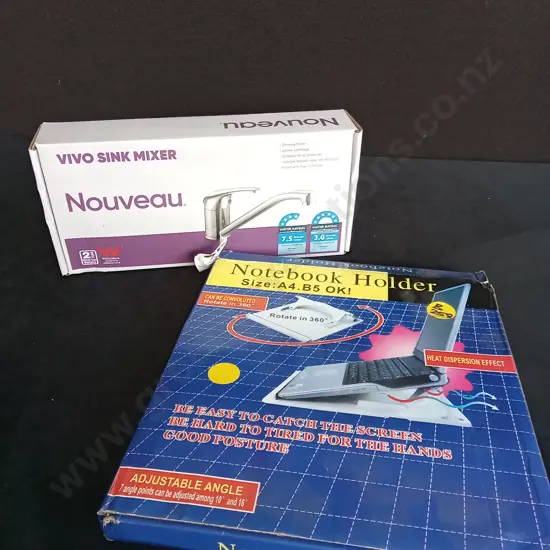 NOUVEAU TAP AND NOTEBOOK HOLDER