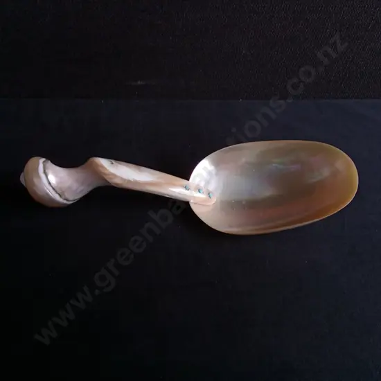 VINTAGE ARTISAN MOTHER OF PEARL CAVIAR SPOON