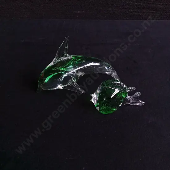 MURANO STYLE GLASS DOLPHIN AND FISH