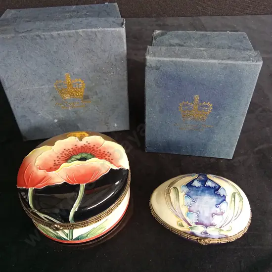 2 OLD TUPTON WARE HAVE PAINTED TRINKET DISH