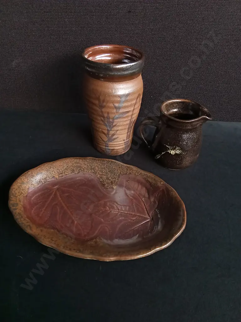 3 STUDIO POTTERY PIECES NZ MADE Image 1++