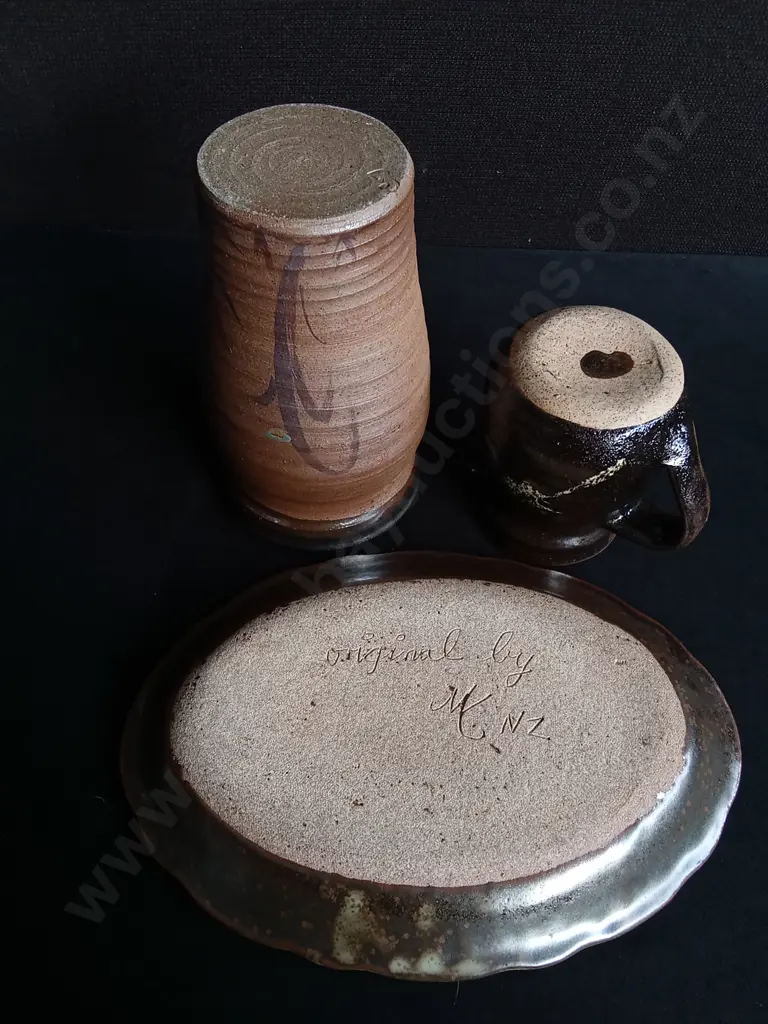 3 STUDIO POTTERY PIECES NZ MADE Image 1++