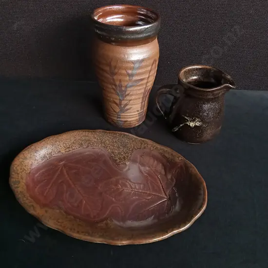 3 STUDIO POTTERY PIECES NZ MADE