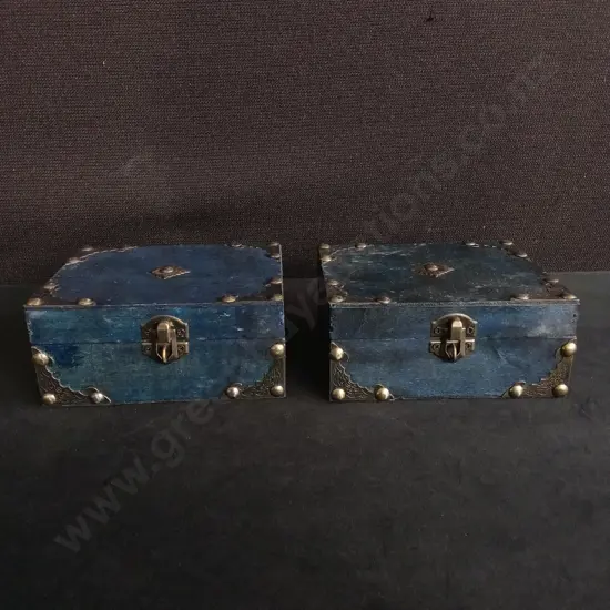 PAIR OF DECORATIVE WOODEN CHESTS