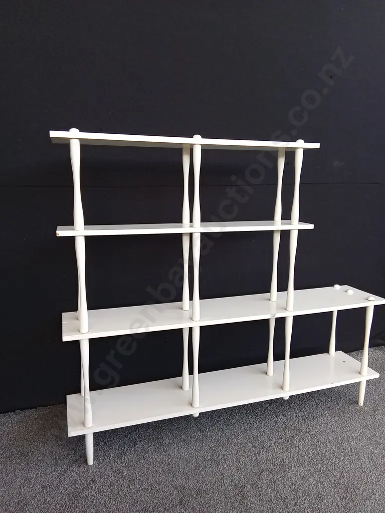 L-SHAPED MID-CENTURY MODERN WHAT NOT SHELVING UNIT H1.23M L1.44M Image 1++