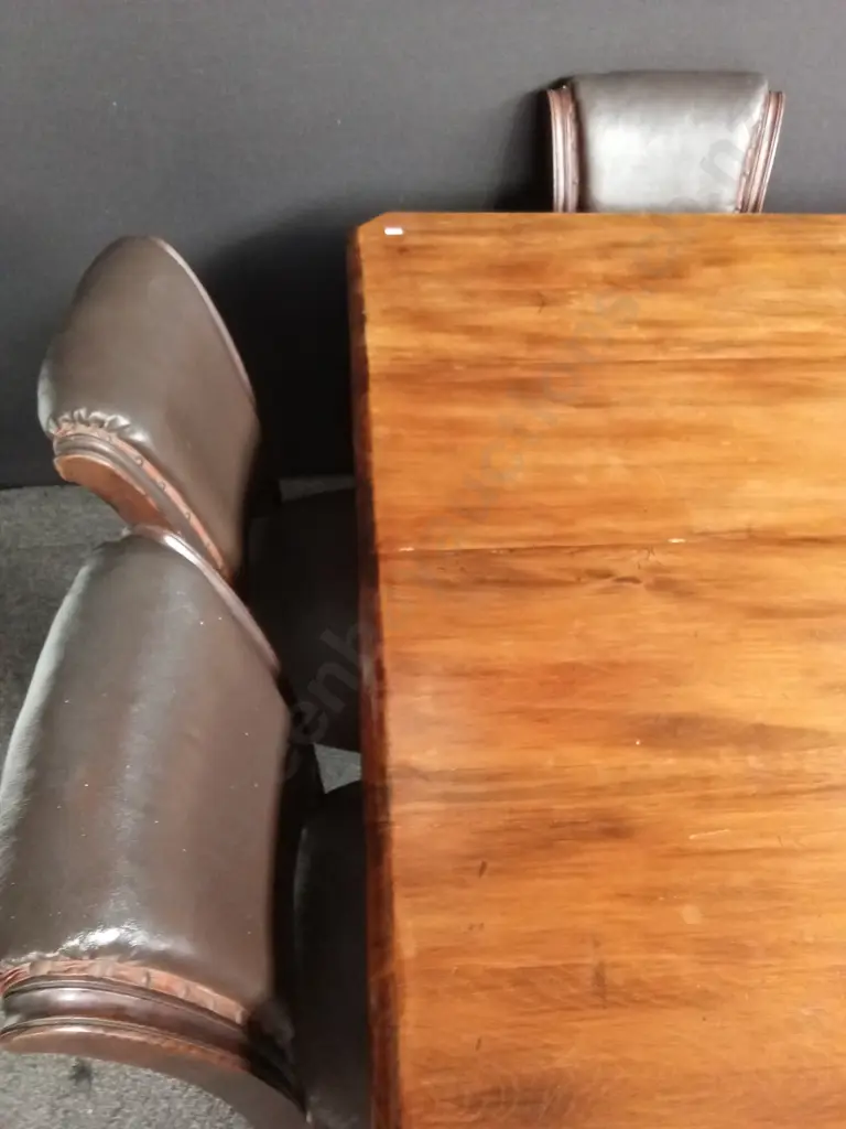 WOODEN EXTENDIBLE TABLE WITH WHEELS AND 5 CHAIRS EXTEDED MEASUREMENTS - L1.98M D1.3M H76CM Image 1++