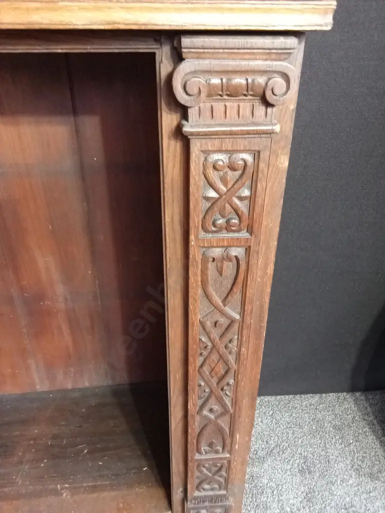 ANTIQUE DARK WOODEN BOOKCASE WITH 2 SHELVES L1.67M 39CM H1.03M Image 1++