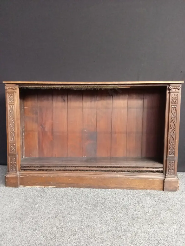 ANTIQUE DARK WOODEN BOOKCASE WITH 2 SHELVES L1.67M 39CM H1.03M Image 1++