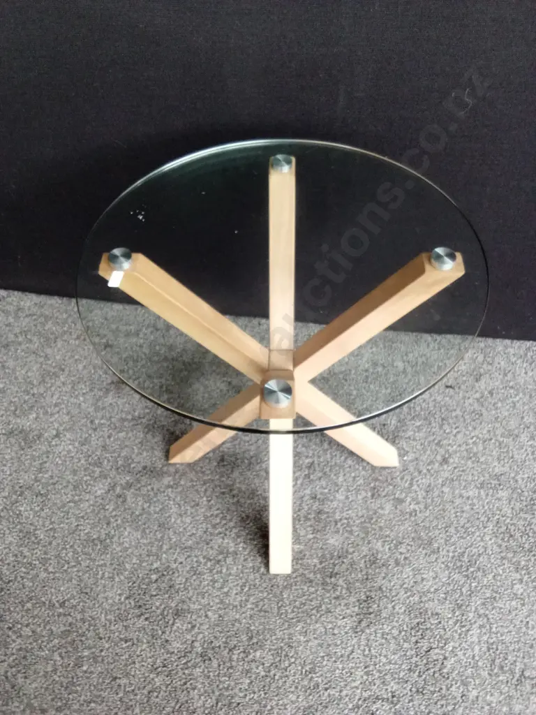 METAL AND GLASS SIDE TABLE H55CM L50CM Image 1++