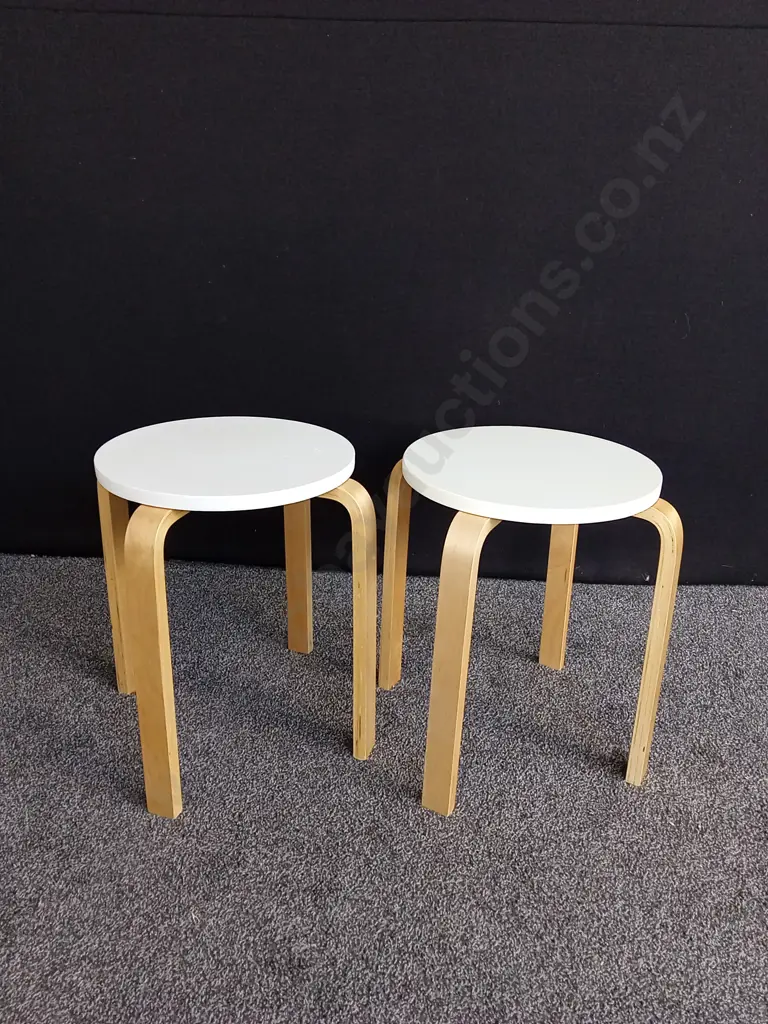 2 WOODEN STOOLS Image 1++