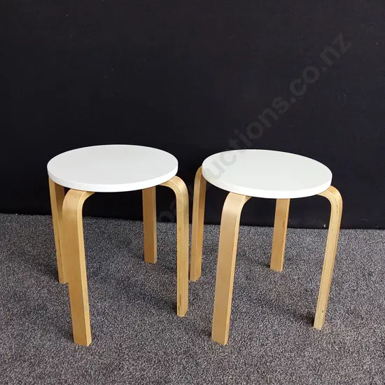 2 WOODEN STOOLS