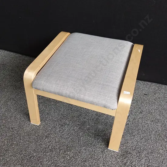WOODEN CUSHIONED FOOTSTOOL
